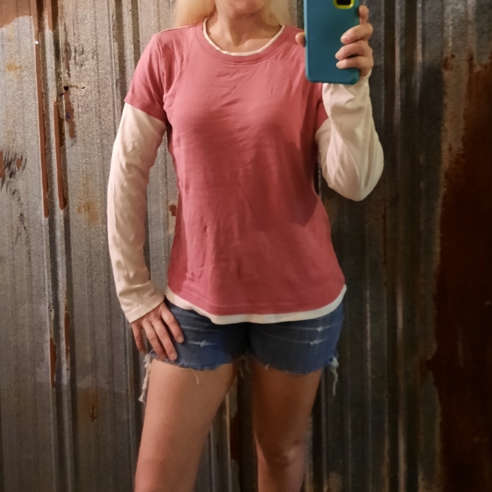 Short Sleeve T-shirt with Built-in Long sleeves SJB Active Shirt